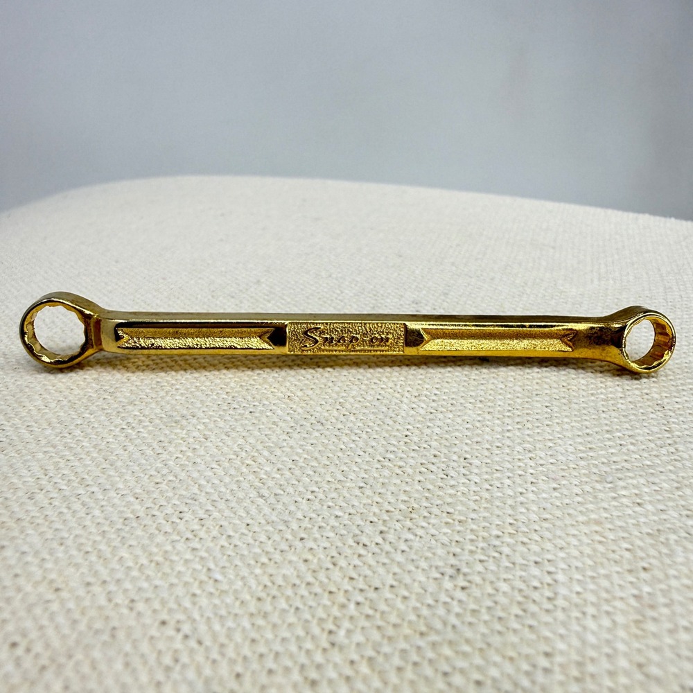Snap-on Tools Wrench Tie Clip Bar Mens Vintage Automotive Accessory Gold Tone